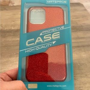 MATEPROX Red Glitter iPhone 11 Pro Cell Phone Protective Case